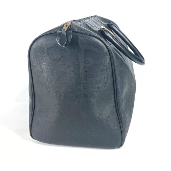 Dior vintage Trotter Hand Bag Tote Bag Duffle Bag Leather/PVC Black - Picture 12 of 13